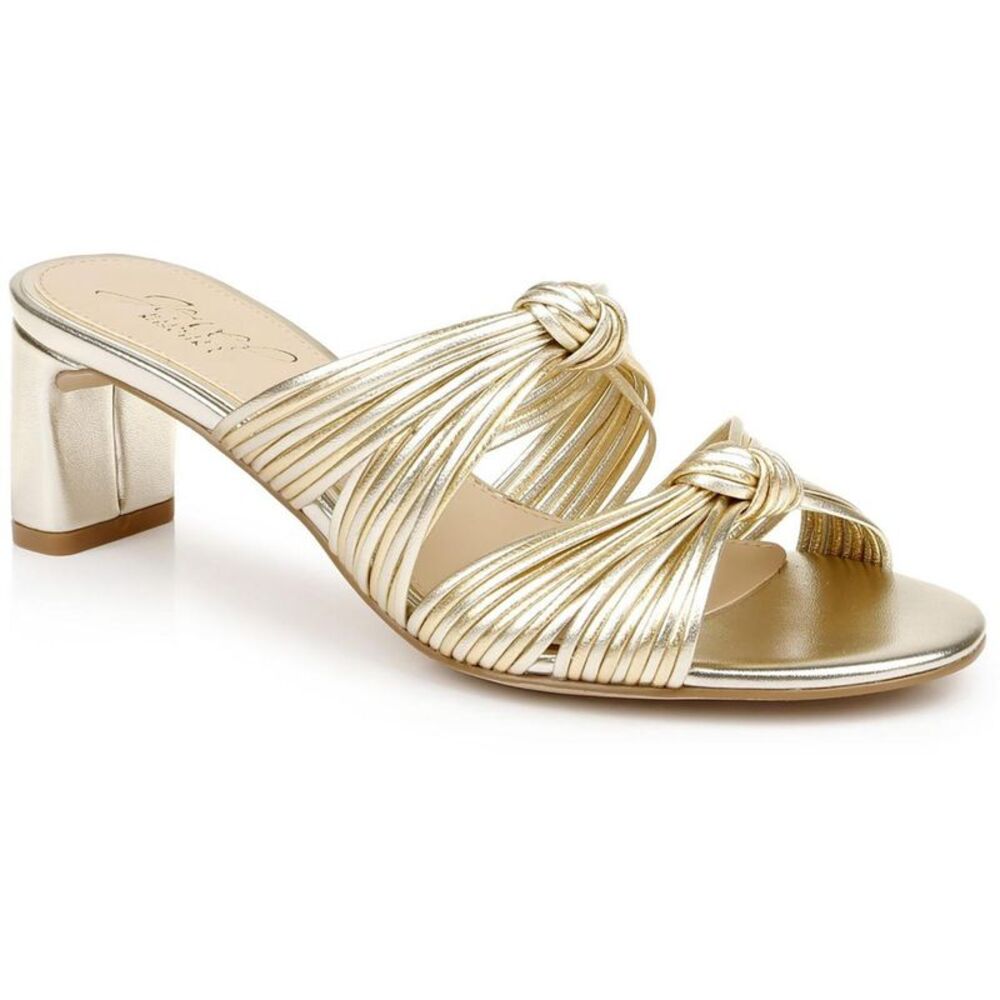 Jewel Badgley Mischka Gold Strappy Heeled Sandals